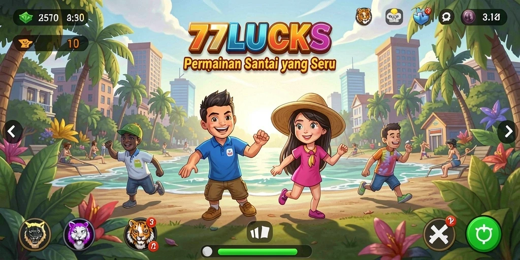 Tampilan gameplay 77LUCKS yang menarik dan interaktif.