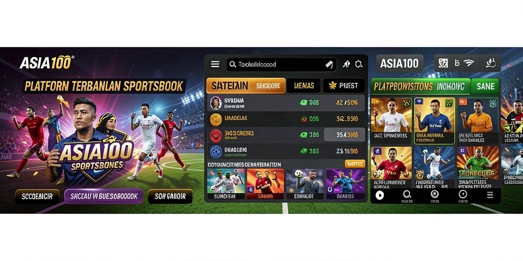Tampilan menarik dari gameplay Sportsbook di ASIA100.