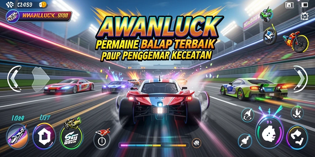 Gameplay menantang dan balapan seru di AWANLUCK.
