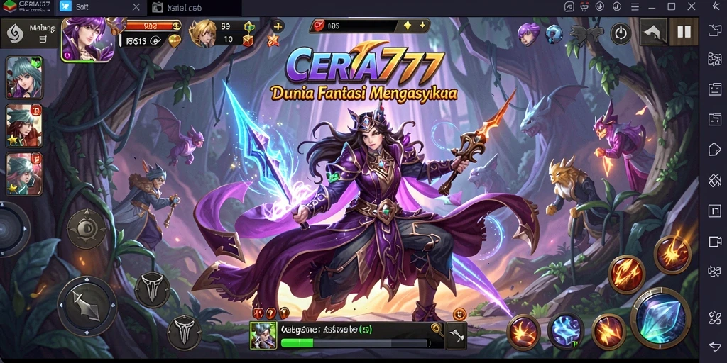 Screenshot utama CERIA777 menampilkan aksi seru dalam dunia MMORPG.