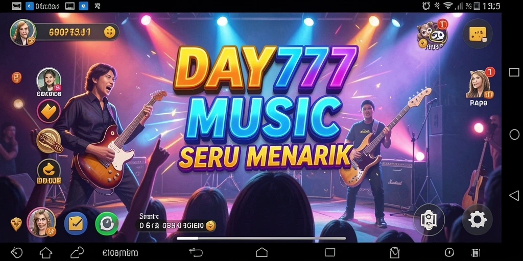 Tampilan gameplay DAY777 yang mendebarkan dengan berbagai lagu.