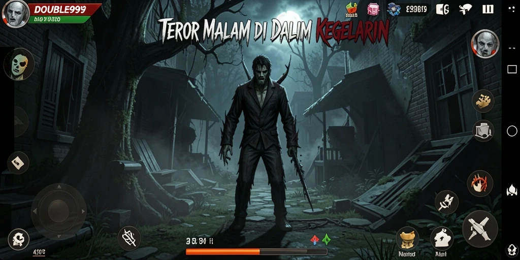 Screenshot menampilkan pemain dalam suasana mencekam dengan monster menghampiri.