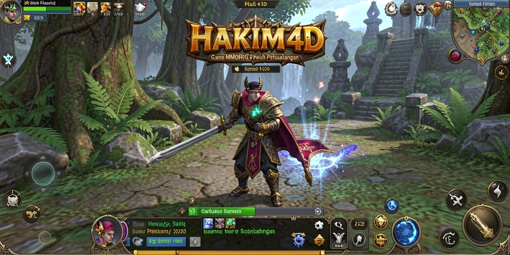 Screenshot gameplay HAKIM4D yang menunjukkan dunia fantasi yang luas.
