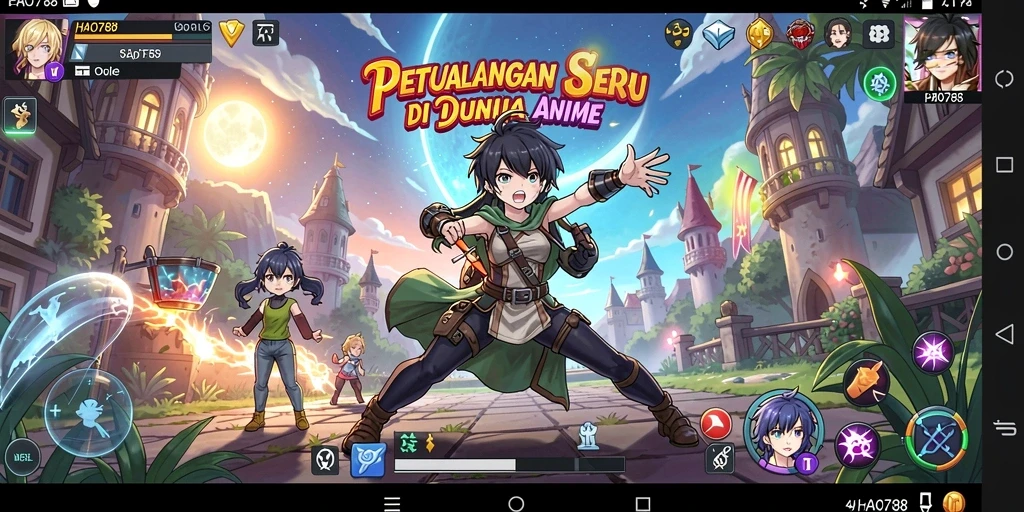 Tampilan gameplay HAO788 yang menampilkan aksi karakter anime.