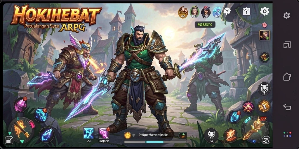 Tangkapan layar gameplay HOKIHEBAT menunjukkan aksi pertempuran yang mendebarkan.