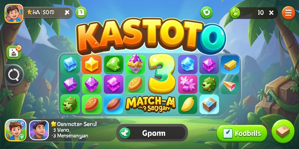 Tampilan gameplay KASTOTO yang seru dalam kategori Match-3.