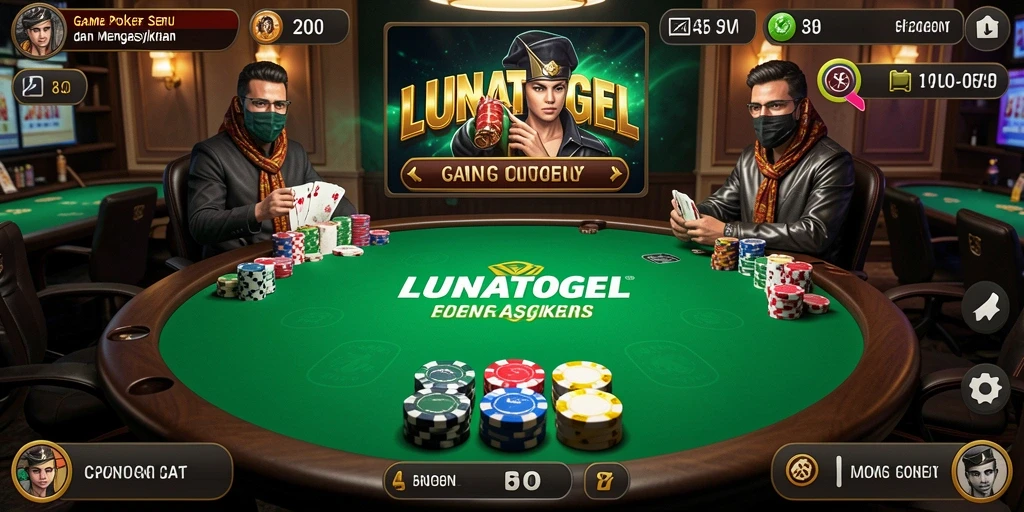 Tampilan gameplay Poker yang menarik di LUNATOGEL.