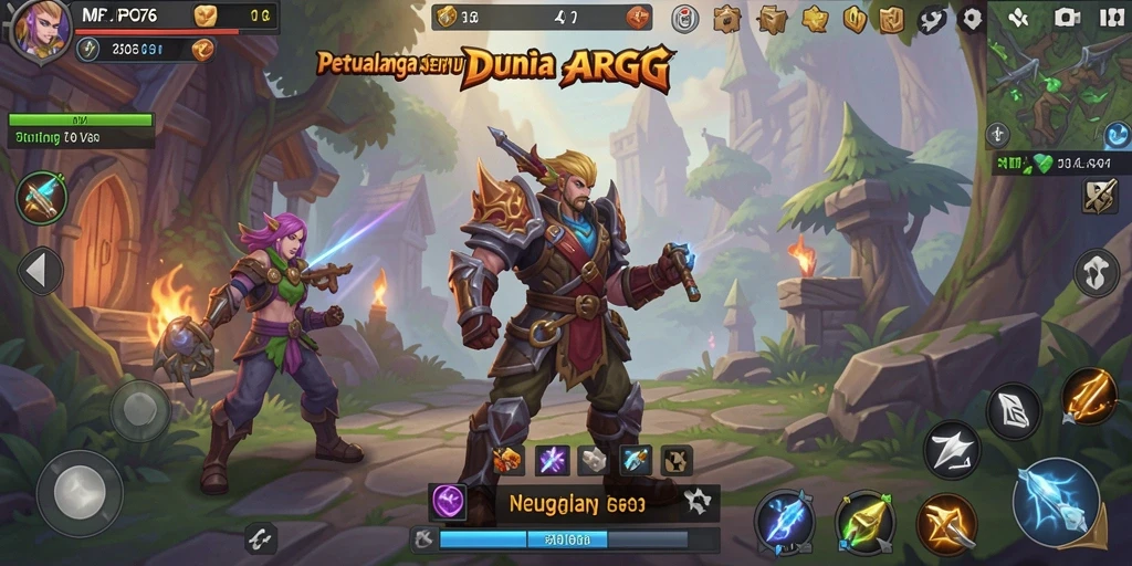 Screenshot gameplay MPO76 menunjukkan pertarungan seru dan lokasi epik.