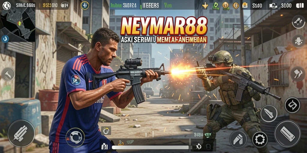 Tampilan aksi mendebarkan dalam gameplay NEYMAR88.