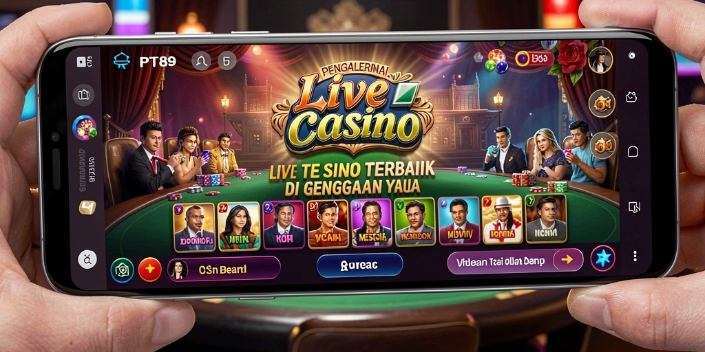 Tampilan gameplay Live Casino yang mendebarkan dan interaktif di PT89.