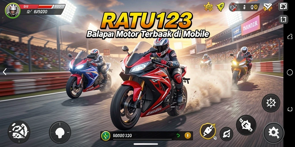 Gameplay mendebarkan di trek balapan motor.