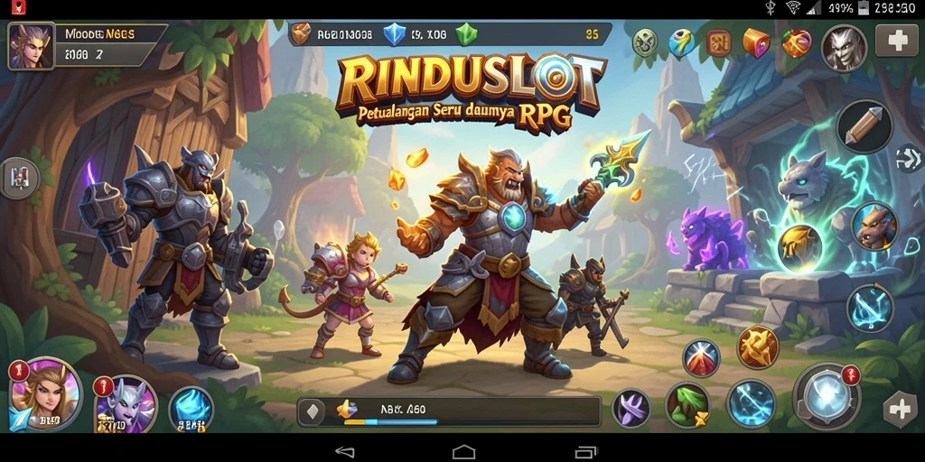 Screenshot RINDUSLOT menampilkan pertarungan seru di dunia RPG.