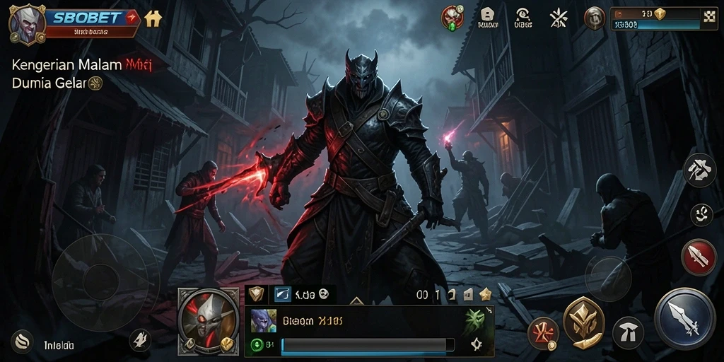 Screenshot gameplay SBOBET menampilkan kegelapan dan ketegangan yang mendebarkan.