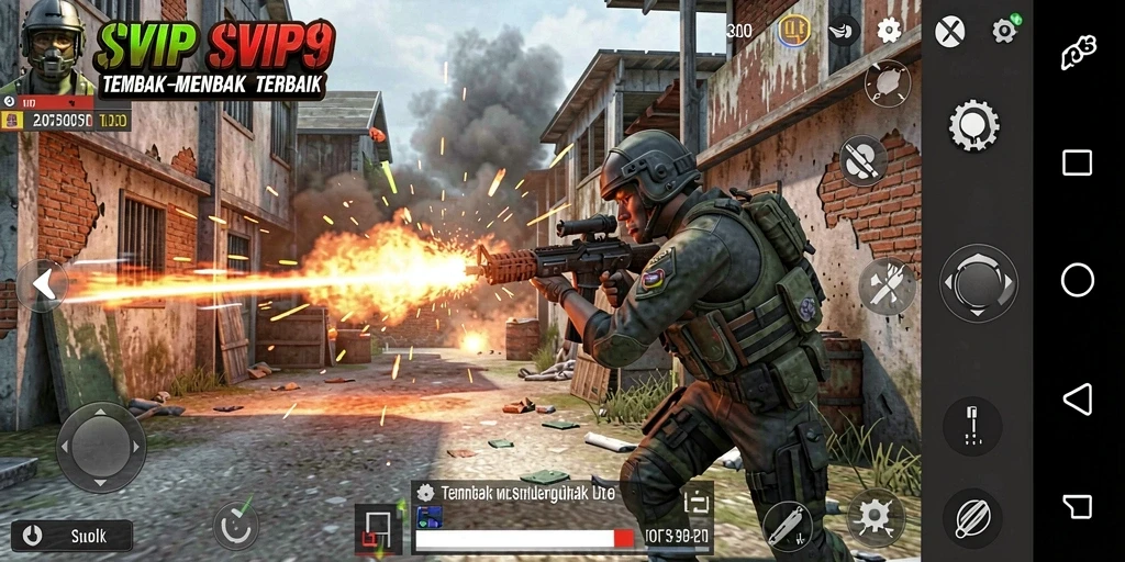 Tampilan mendebarkan dari gameplay SVIP9 yang intens.